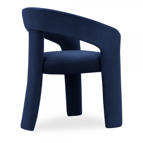 Bellamy Carver Dining Chair, Royal Blue Sustainable Velvet