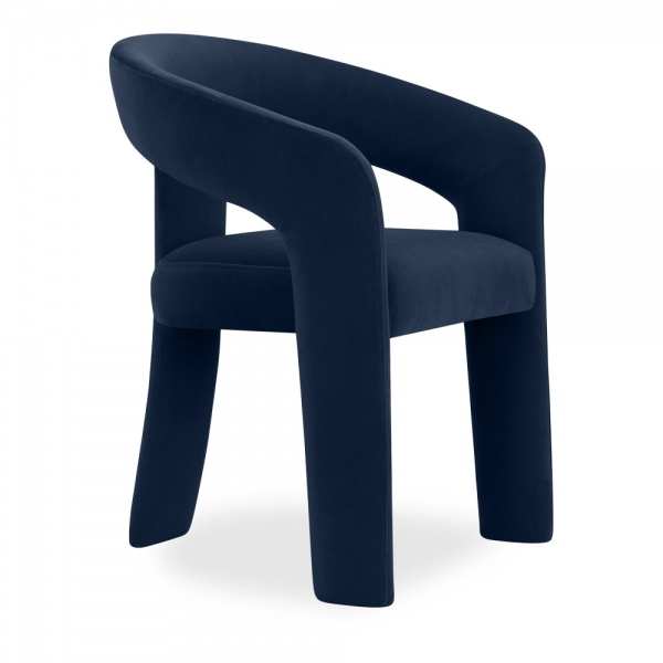 Bellamy Carver Dining Chair, Royal Blue Sustainable Velvet