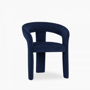 Bellamy Carver Dining Chair, Royal Blue Sustainable Velvet