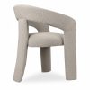 Bellamy Carver Dining Chair, Speckled Stone Sustainable Boucle