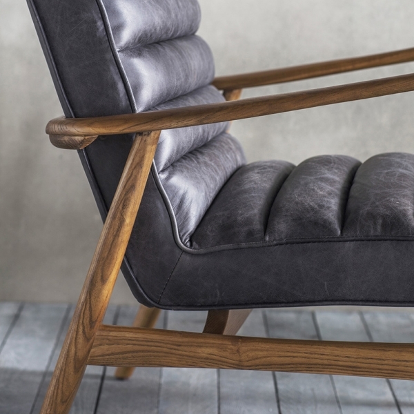 Berkeley Armchair, Vintage Black Leather