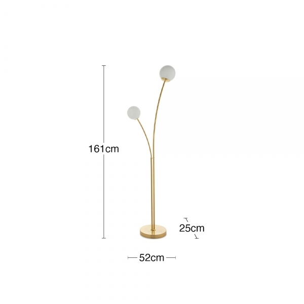 Bloom Floor Lamp, Opal & Brass