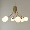 Bloom Pendant Light, Opal & Brass