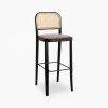 Bourne Wooden Bar Stool, Vintage Tan & Black