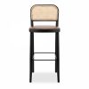 Bourne Wooden Bar Stool, Vintage Tan & Black