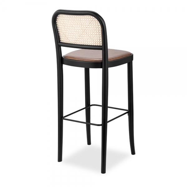 Bourne Wooden Bar Stool, Vintage Tan & Black