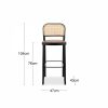 Bourne Wooden Bar Stool, Vintage Tan & Black