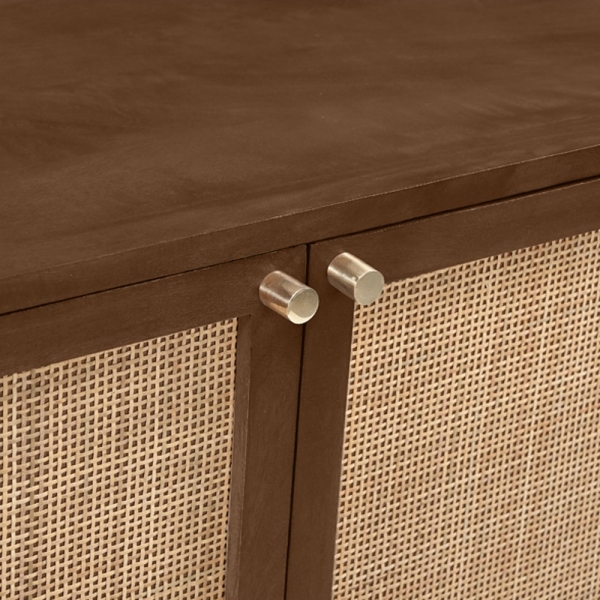 Bourton Sideboard, Dark Mango Wood & Cane