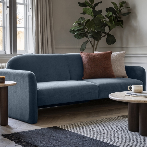 Bowie 3 Seater Sofa, Dusk Blue