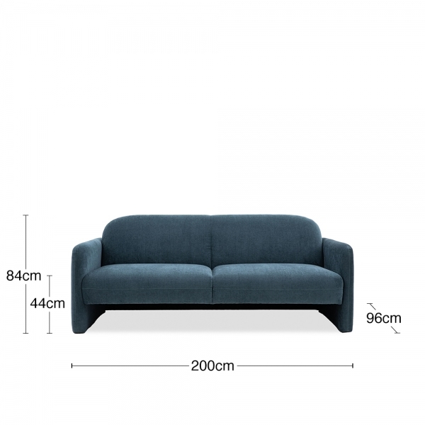 Bowie 3 Seater Sofa, Dusk Blue