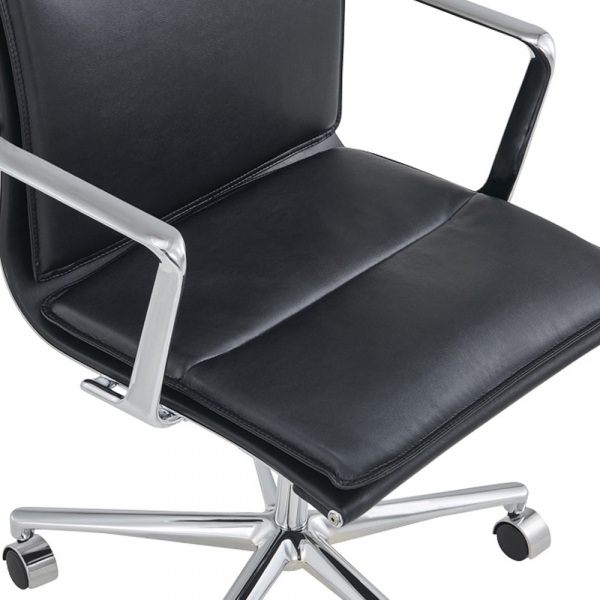 Bria High Back Office Chair, Black & Chrome