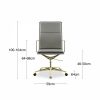 Bria High Back Office Chair, Grey & Brass