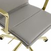 Bria High Back Office Chair, Grey & Brass