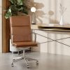 Bria High Back Office Chair, Vintage Tan & Chrome