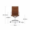 Bria High Back Office Chair, Vintage Tan & Chrome