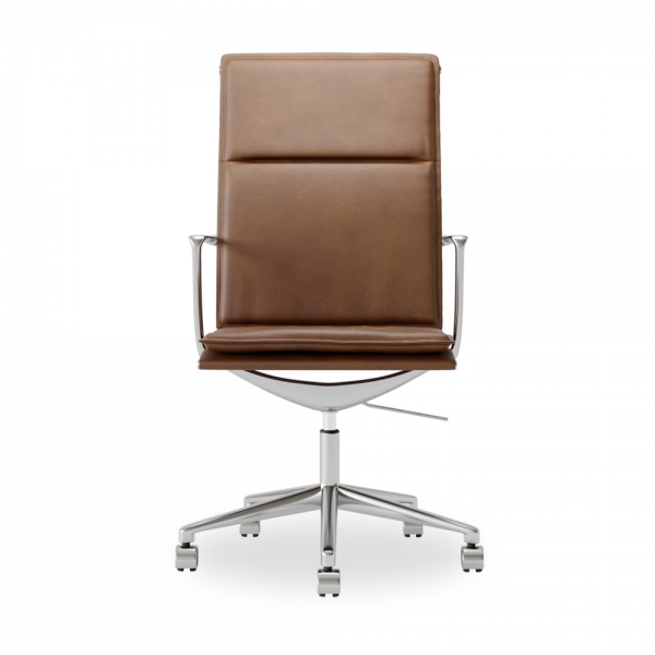 Bria High Back Office Chair, Vintage Tan & Chrome