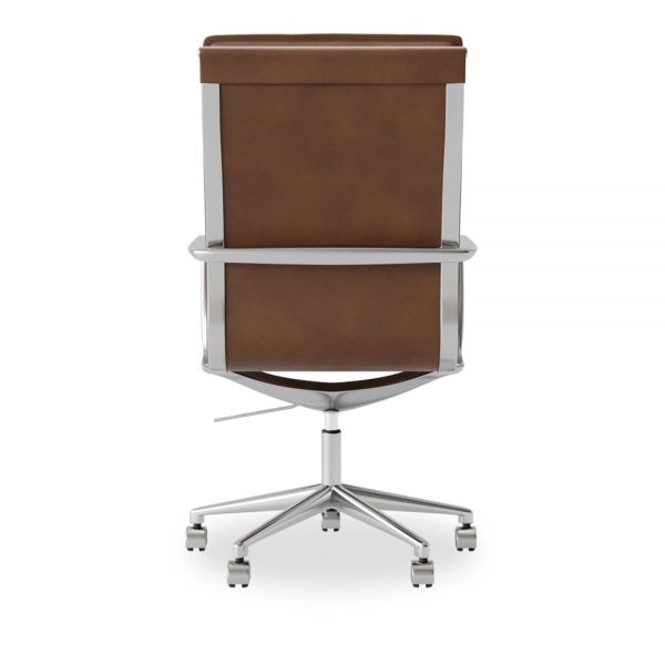 Bria High Back Office Chair, Vintage Tan & Chrome