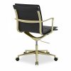 Bria Low Back Office Chair, Black & Brass