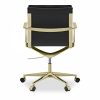 Bria Low Back Office Chair, Black & Brass