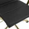 Bria Low Back Office Chair, Black & Brass