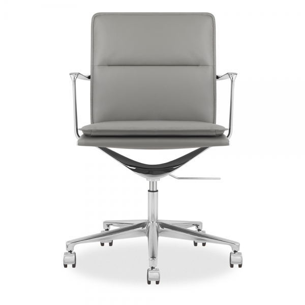 Bria Low Back Office Chair, Grey & Chrome