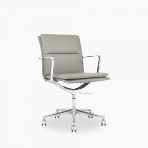 Bria Low Back Office Chair, Grey & Chrome