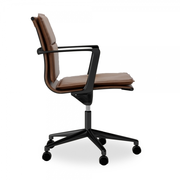 Bria Low Back Office Chair, Vintage Tan & Black