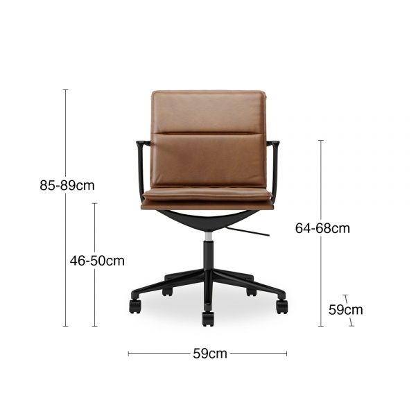 Bria Low Back Office Chair, Vintage Tan & Black