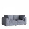 Brigitte 2 Seater Sofa, Blue Chenille