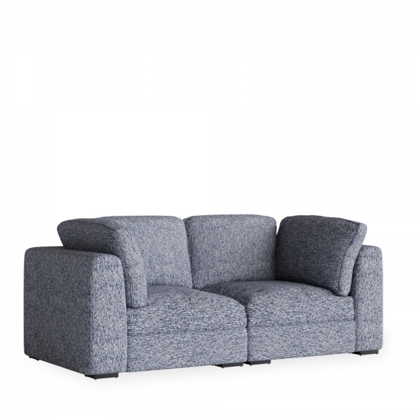 Brigitte 2 Seater Sofa, Blue Chenille