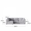 Brigitte 3 Seater Corner Sofa, Light Grey Chenille