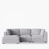 Brigitte 3 Seater L Shape Sofa, Light Grey Chenille