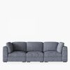 Brigitte 3 Seater Sofa, Blue Chenille