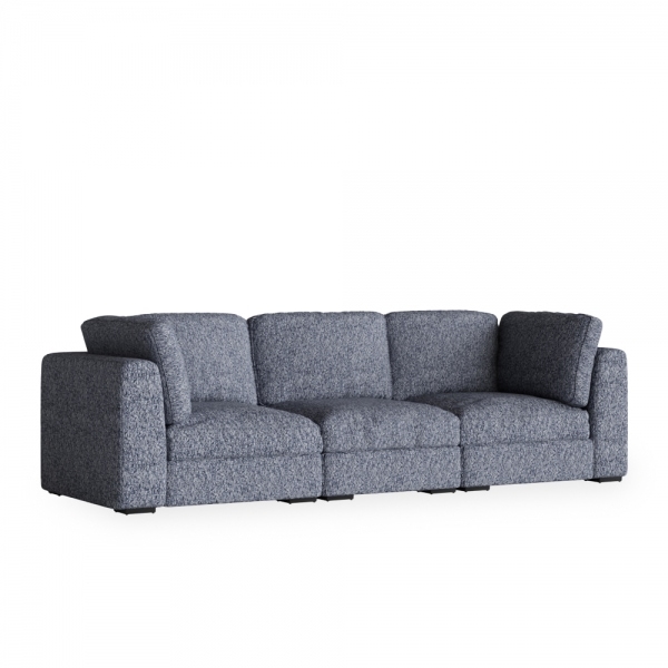 Brigitte 3 Seater Sofa, Blue Chenille