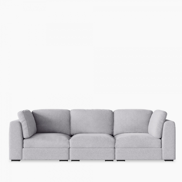 Brigitte 3 Seater Sofa, Light Grey Chenille