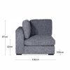 Brigitte Corner Sofa Section, Blue Chenille