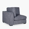 Brigitte Corner Sofa Section, Blue Chenille