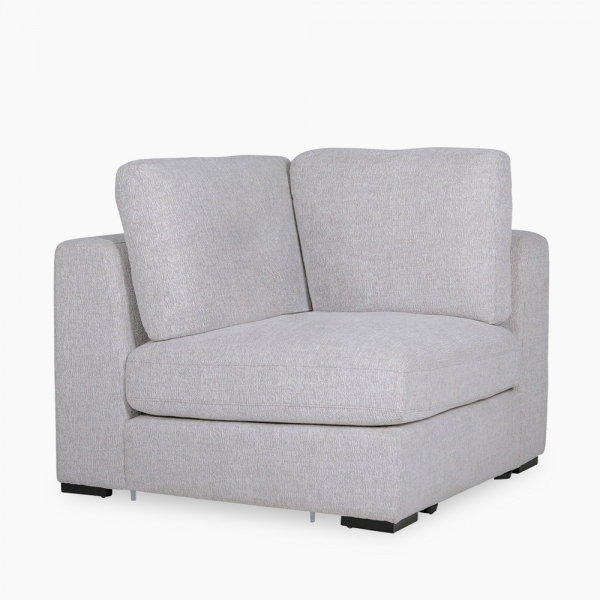 Brigitte Corner Sofa Section, Light Grey Chenille