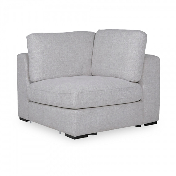 Brigitte Corner Sofa Section, Light Grey Chenille