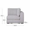 Brigitte Corner Sofa Section, Light Grey Chenille