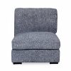Brigitte One Seat Sofa Section, Blue Chenille
