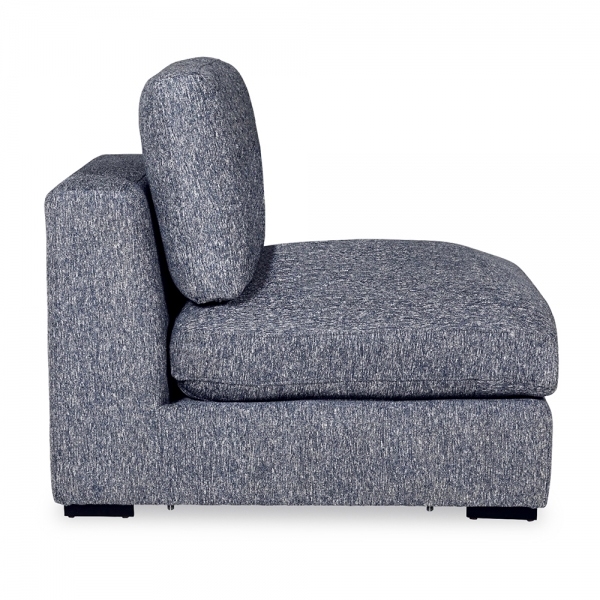 Brigitte One Seat Sofa Section, Blue Chenille