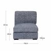 Brigitte One Seat Sofa Section, Blue Chenille