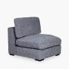 Brigitte One Seat Sofa Section, Blue Chenille