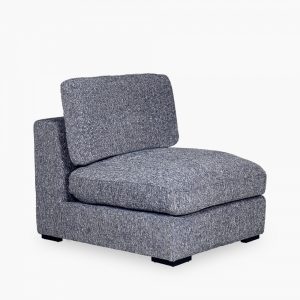 Brigitte One Seat Sofa Section, Blue Chenille