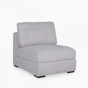 Brigitte One Seat Sofa Section, Light Grey Chenille