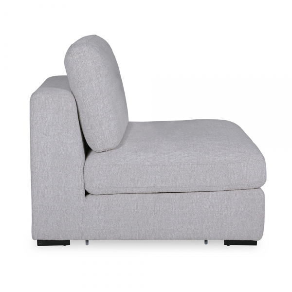 Brigitte One Seat Sofa Section, Light Grey Chenille