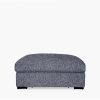 Brigitte Storage Ottoman, Blue Chenille