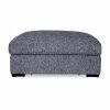 Brigitte Storage Ottoman, Blue Chenille