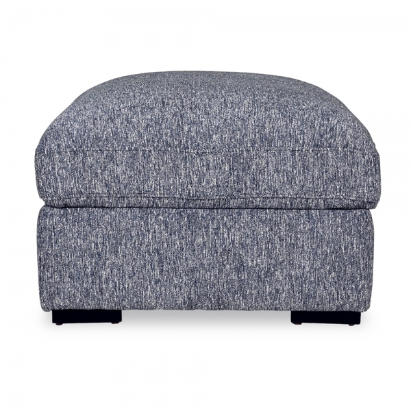 Brigitte Storage Ottoman, Blue Chenille